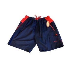 Mens Cargo Shorts Navy Red Athletic Swim‎ Beach Size L